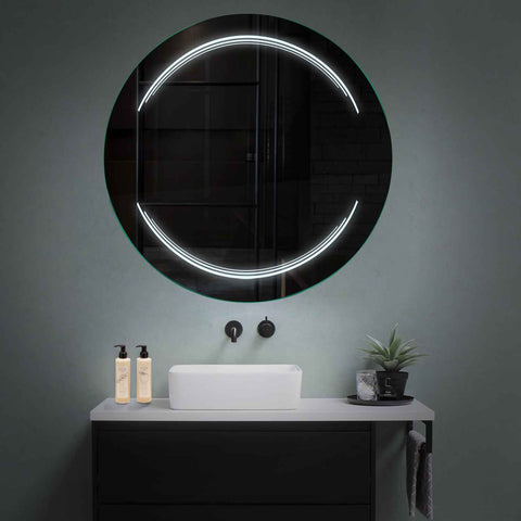 Specchio LED Rotondo | Controllo tramite interruttore a muro | Luce bianca fredda - Reyze Serie Salono Modello 7