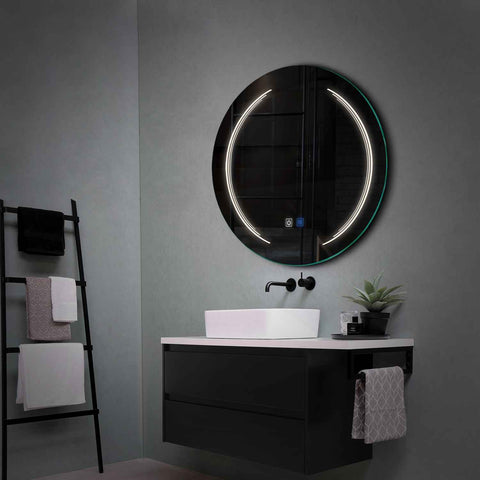 Specchio LED Rotondo | Pulsanti touch | Funzione anti-appannamento | Luce bianca neutra - Reyze Serie Salono Modello 8