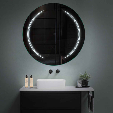 Specchio LED Rotondo | Controllo tramite interruttore a muro | Luce bianca fredda - Reyze Serie Salono Modello 8