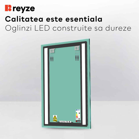 Specchio LED Verticale | Controllo tramite interruttore a muro | Luce bianca neutra - Reyze Serie Salono Modello 8