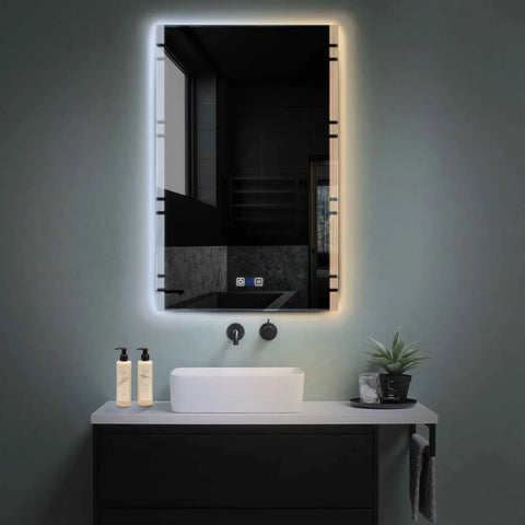 Specchio LED Verticale | Pulsanti touch | Funzione anti-appannamento | Temperatura di colore regolabile - Reyze Serie Edge Modello 3