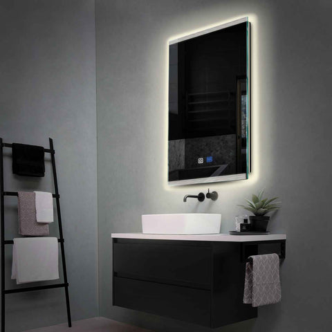 Specchio LED Verticale | Pulsanti touch | Funzione anti-appannamento | Luce bianca neutra - Reyze Serie Edge Modello 8