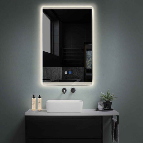 Specchio LED Verticale | Pulsanti touch | Funzione anti-appannamento | Luce bianca neutra - Reyze Serie Edge Modello 8