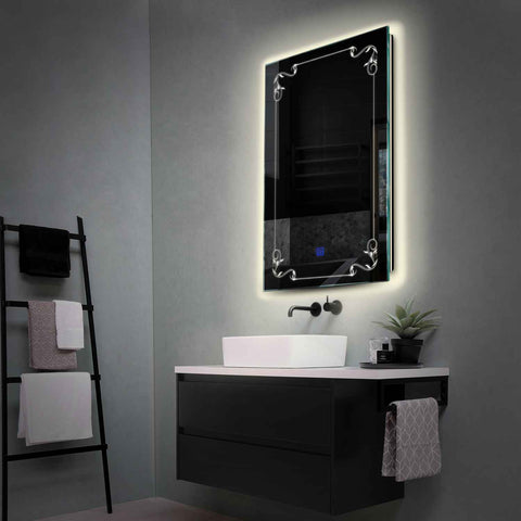 Specchio LED Verticale | Pulsante touch | Luce bianca neutra - Reyze Serie Good Vibes Modello 5