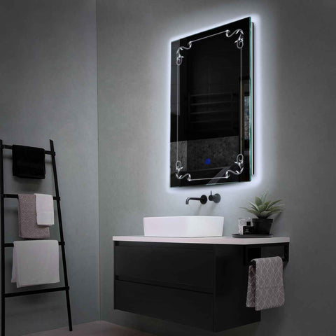 Specchio LED Verticale | Pulsante touch | Luce bianca fredda - Reyze Serie Good Vibes Modello 5