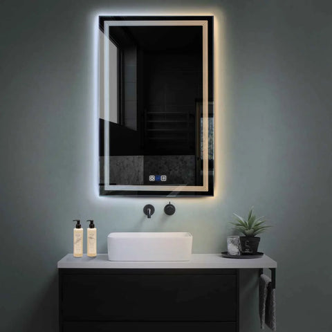 Specchio LED Verticale | Pulsanti touch | Funzione anti-appannamento | Temperatura di colore regolabile - Reyze Serie Minimal Modello 1