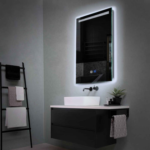 Specchio LED Verticale | Pulsanti touch | Funzione anti-appannamento | Luce bianca fredda - Reyze Serie Minimal Modello 5