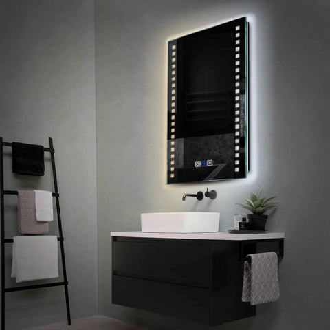 Specchio LED Verticale | Pulsanti touch | Funzione anti-appannamento | Temperatura di colore regolabile - Reyze Serie Minimal Modello 6