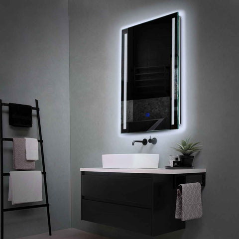 Specchio LED Verticale | Pulsante touch | Luce bianca fredda - Reyze Serie Minimal Modello 7