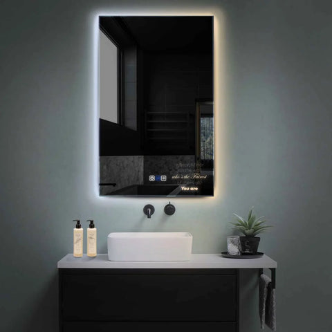 Specchio LED Verticale | Pulsanti touch | Funzione anti-appannamento | Temperatura di colore regolabile - Reyze Serie Motivated Modello 4