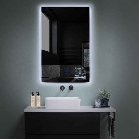 Specchio LED Verticale | Pulsante touch | Luce bianca fredda - Reyze Serie Motivated Modello 5
