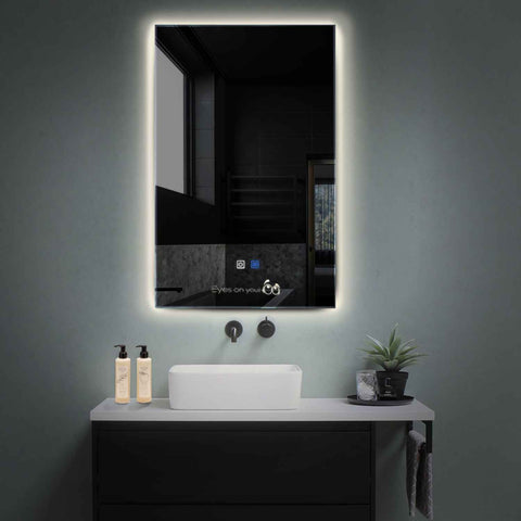 Specchio LED Verticale | Pulsanti touch | Funzione anti-appannamento | Luce bianca neutra - Reyze Serie Motivated Modello 8