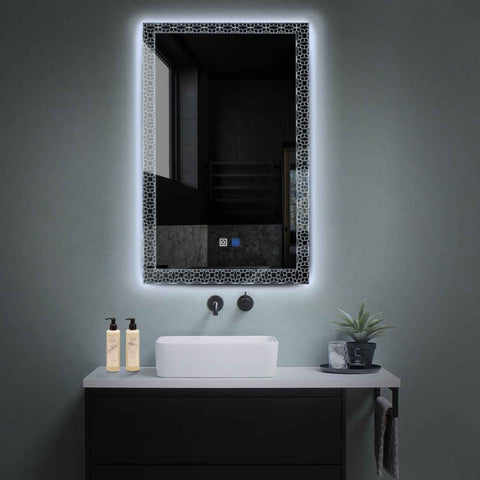 Specchio LED Verticale | Pulsanti touch | Funzione anti-appannamento | Luce bianca fredda - Reyze Serie Official Modello 1