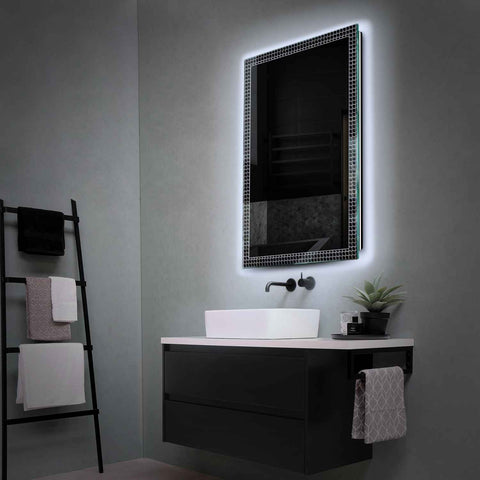 Specchio LED Verticale | Controllo tramite interruttore a muro | Luce bianca fredda - Reyze Serie Official Modello 3