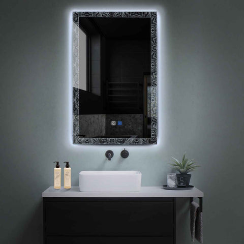 Specchio LED Verticale | Pulsanti touch | Funzione anti-appannamento | Luce bianca fredda - Reyze Serie Official Modello 8
