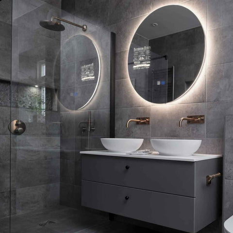 Specchio LED Rotondo | Pulsanti touch | Funzione anti-appannamento | Luce bianca neutra - Reyze Serie Motivated Modello 5