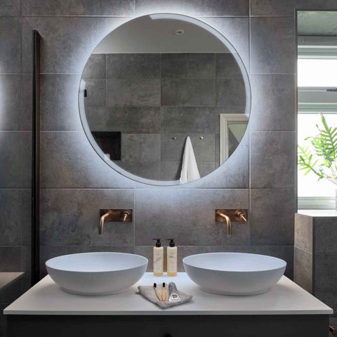 Specchio LED Rotondo | Controllo tramite interruttore a muro | Luce bianca fredda - Reyze Serie Edge Modello 2