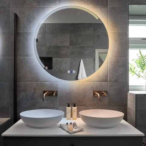 Specchio LED Rotondo | Pulsanti touch | Funzione anti-appannamento | Temperatura di colore regolabile - Reyze Serie Edge Modello 5