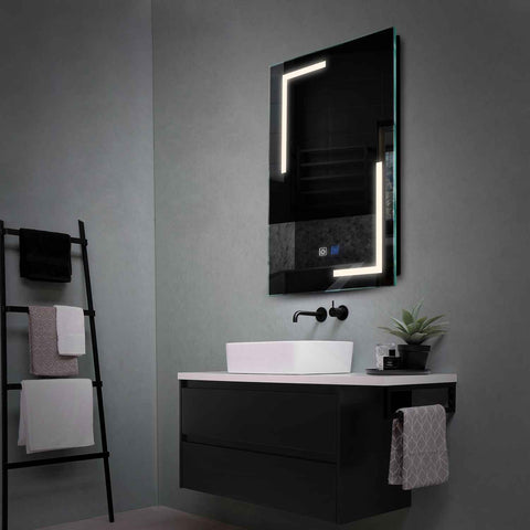 Specchio LED Verticale | Pulsanti touch | Funzione anti-appannamento | Luce bianca neutra - Reyze Serie Salono Modello 3