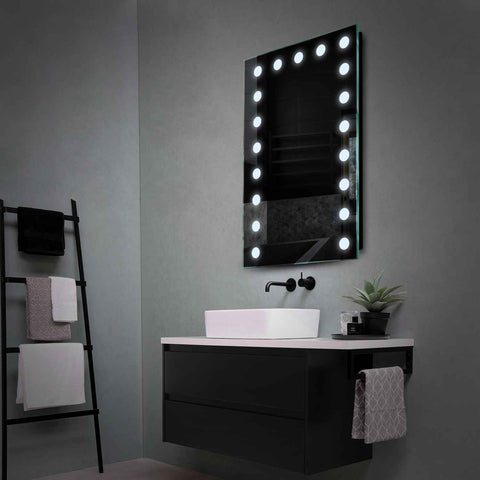 Specchio LED Verticale | Controllo tramite interruttore a muro | Luce bianca fredda - Reyze Serie Salono Modello 6