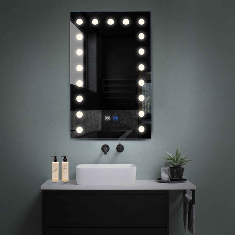 Specchio LED Verticale | Pulsanti touch | Funzione anti-appannamento | Luce bianca neutra - Reyze Serie Salono Modello 6