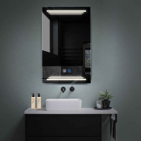 Specchio LED Verticale | Pulsanti touch | Funzione anti-appannamento | Luce bianca neutra - Reyze Serie Salono Modello 7