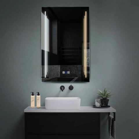 Specchio LED Verticale | Pulsanti touch | Funzione anti-appannamento | Temperatura di colore regolabile - Reyze Serie Salono Modello 8