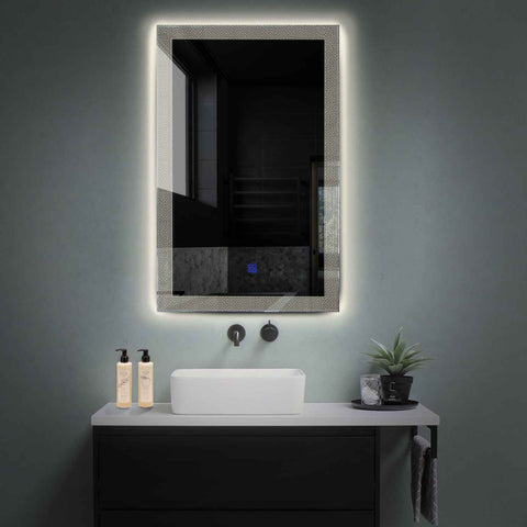Specchio LED Verticale | Pulsante touch | Luce bianca neutra - Reyze Serie Simetria Modello 4