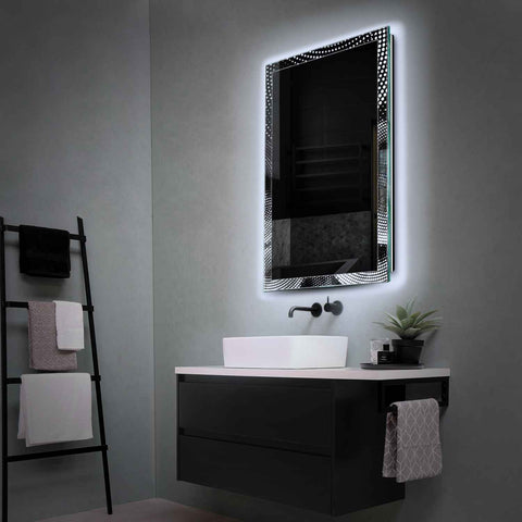 Specchio LED Verticale | Controllo tramite interruttore a muro | Luce bianca fredda - Reyze Serie Simetria Modello 8