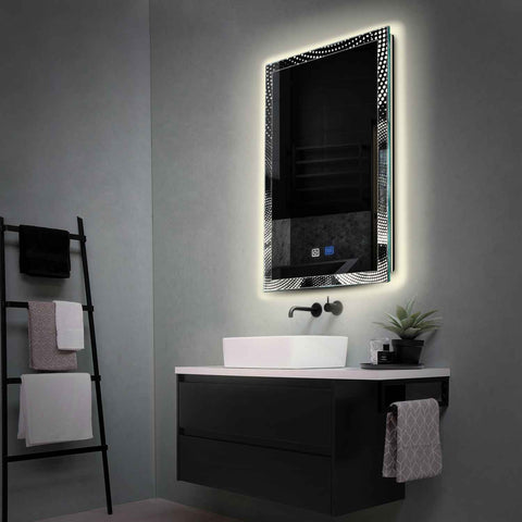 Specchio LED Verticale | Pulsanti touch | Funzione anti-appannamento | Luce bianca neutra - Reyze Serie Simetria Modello 8