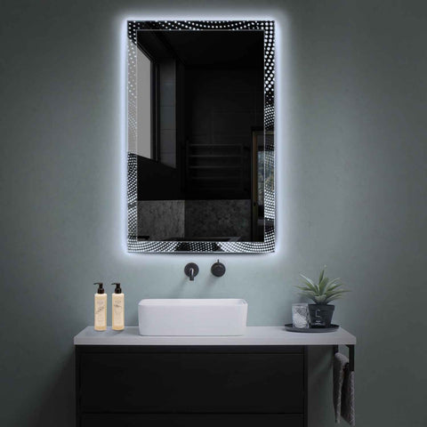 Specchio LED Verticale | Controllo tramite interruttore a muro | Luce bianca fredda - Reyze Serie Simetria Modello 8