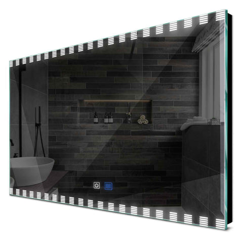 Specchio LED Rettangolare | Pulsanti touch | Funzione anti-appannamento | Luce bianca fredda - Reyze Serie Edge Modello 6