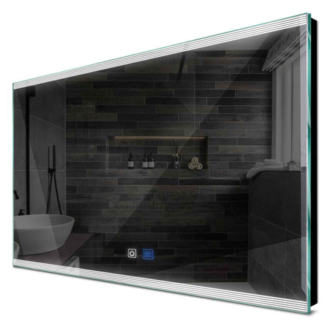 Specchio LED Rettangolare | Pulsanti touch | Funzione anti-appannamento | Luce bianca fredda - Reyze Serie Edge Modello 8