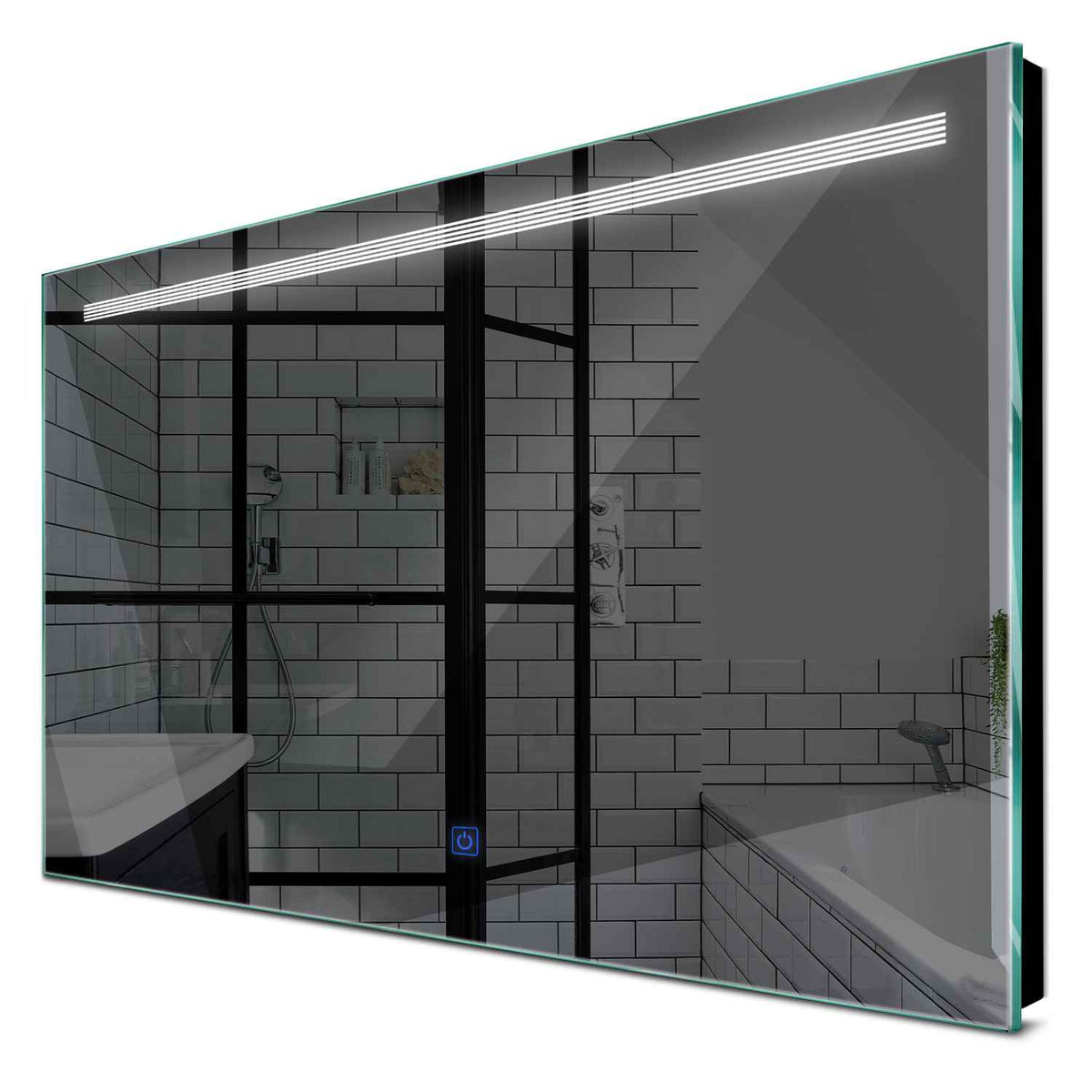 Specchio LED Rettangolare | Pulsante touch | Luce bianca fredda - Reyze Serie Minimal Modello 5