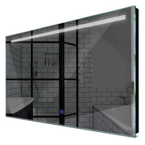 Specchio LED Rettangolare | Pulsante touch | Luce bianca fredda - Reyze Serie Minimal Modello 5
