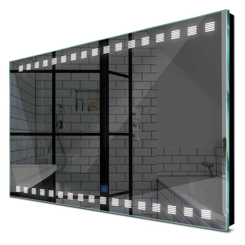 Specchio LED Rettangolare | Pulsante touch | Luce bianca fredda - Reyze Serie Minimal Modello 6