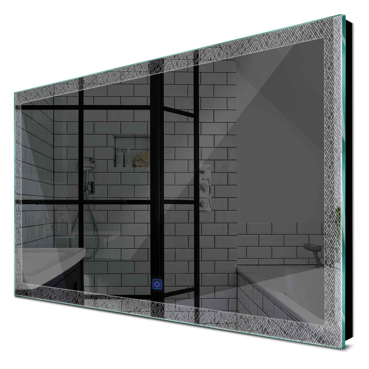 Specchio LED Rettangolare | Pulsante touch | Luce bianca fredda - Reyze Serie Simetria Modello 5