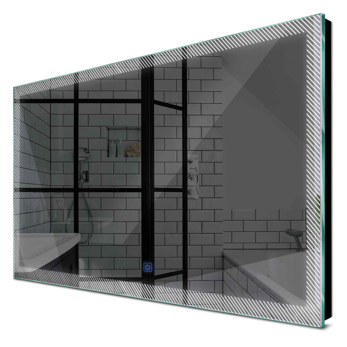 Specchio LED Rettangolare | Pulsante touch | Luce bianca fredda - Reyze Serie Simetria Modello 7