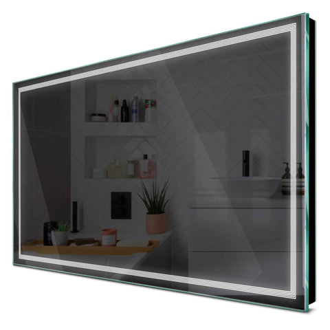 Specchio LED Rettangolare | Controllo tramite interruttore a muro | Luce bianca fredda - Reyze Serie Minimal Modello 1