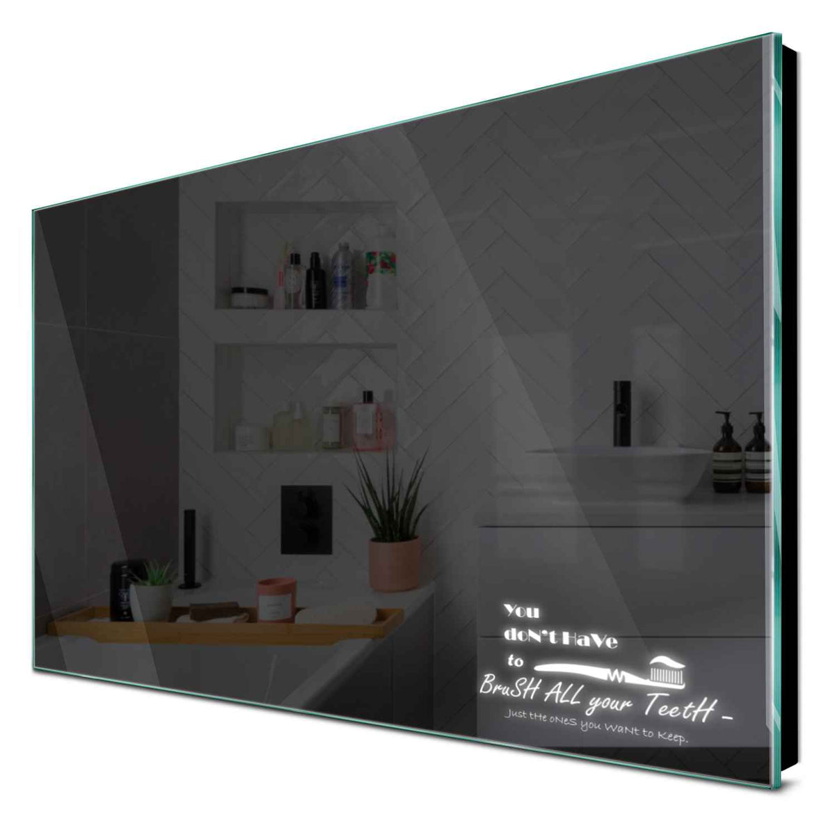 Specchio LED Rettangolare | Controllo tramite interruttore a muro | Luce bianca fredda - Reyze Serie Motivated Modello 3