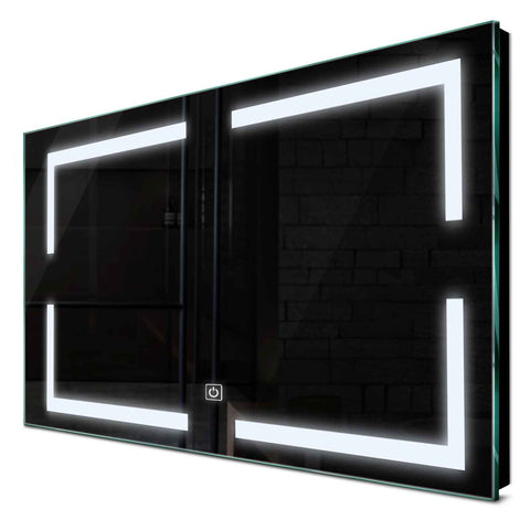 Specchio LED Rettangolare | Pulsante touch | Luce bianca fredda - Reyze Serie Salono Modello 2