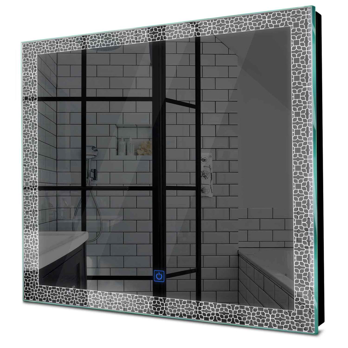 Specchio LED Quadrato | Pulsante touch | Luce bianca fredda - Reyze Serie Official Modello 1