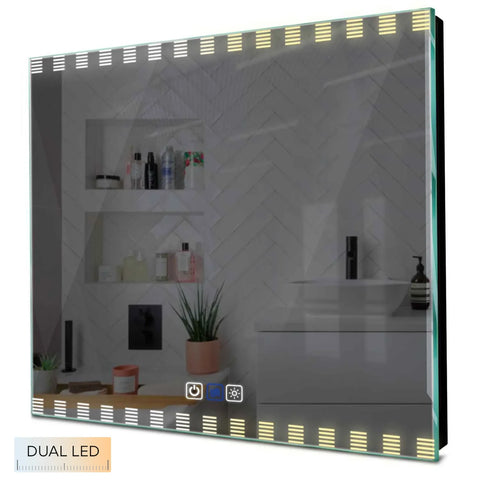 Specchio LED Quadrato | Pulsanti touch | Funzione anti-appannamento | Temperatura di colore regolabile - Reyze Serie Edge Modello 6
