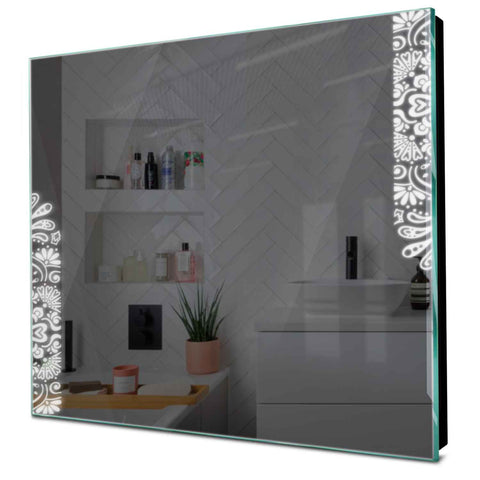 Specchio LED Quadrato | Controllo tramite interruttore a muro | Luce bianca fredda - Reyze Serie Good Vibes Modello 4