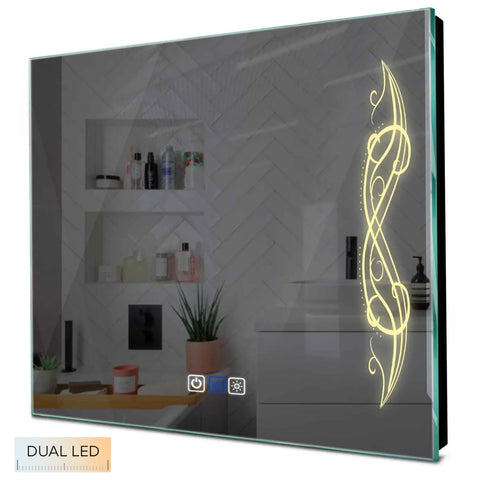Specchio LED Quadrato | Pulsanti touch | Funzione anti-appannamento | Temperatura di colore regolabile - Reyze Serie Good Vibes Modello 6