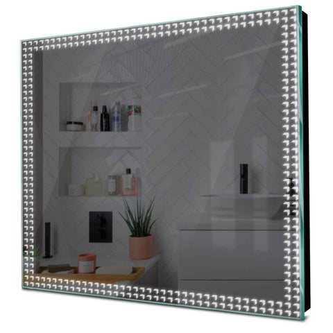 Specchio LED Quadrato | Controllo tramite interruttore a muro | Luce bianca fredda - Reyze Serie Official Modello 6
