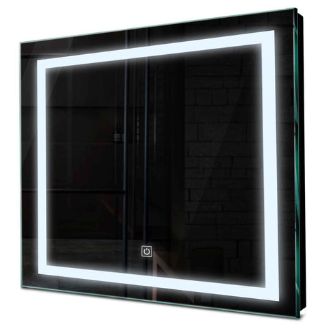 Specchio LED Quadrato | Pulsante touch | Luce bianca fredda - Reyze Serie Salono Modello 1