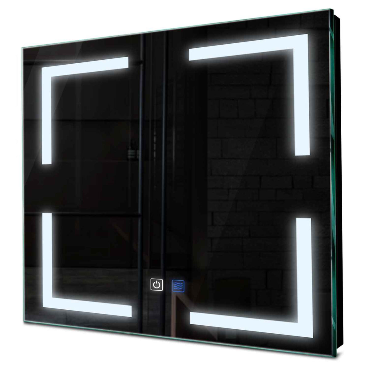 Specchio LED Quadrato | Pulsanti touch | Funzione anti-appannamento | Luce bianca fredda - Reyze Serie Salono Modello 2