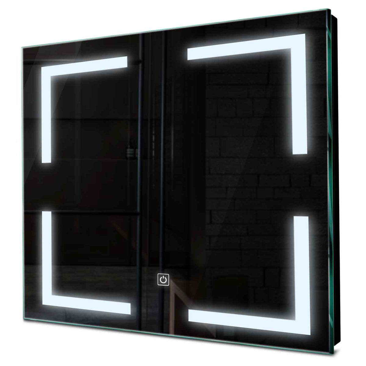 Specchio LED Quadrato | Pulsante touch | Luce bianca fredda - Reyze Serie Salono Modello 2