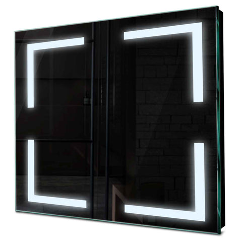 Specchio LED Quadrato | Controllo tramite interruttore a muro | Luce bianca fredda - Reyze Serie Salono Modello 2